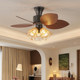 Medieval Style Fan Lamp, Retro Banana Leaf Restaurant Lamp, 2026 New Model Ceiling Fan Lamp, Silent Variable Frequency Bedroom Fan Lamp