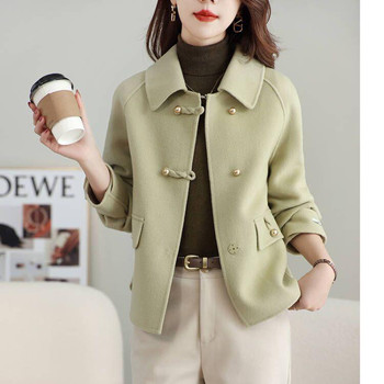 High-end double-sided woolen coat for women short 2025 spring, autumn and winter new small wool loose wool jacket