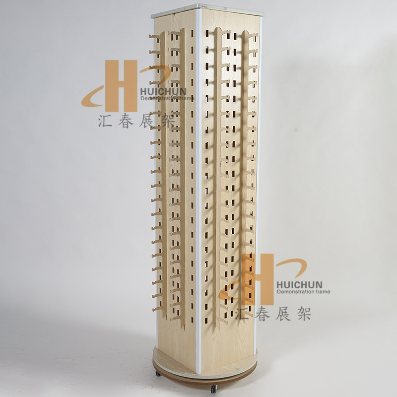 Wooden Glasses Display Stand, Premium Sunglasses Display Stand, Can Hold 40-160 Pairs of Rotating Glasses Display Stand