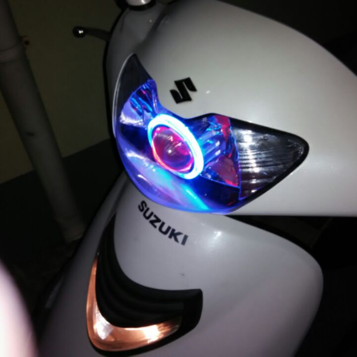 Siêu nhân Neptune xe máy sửa đổi 3 inch đôi ống kính thiên thần ma quỷ mắt xe máy xenon lắp ráp đèn đèn pha trắng xe máy