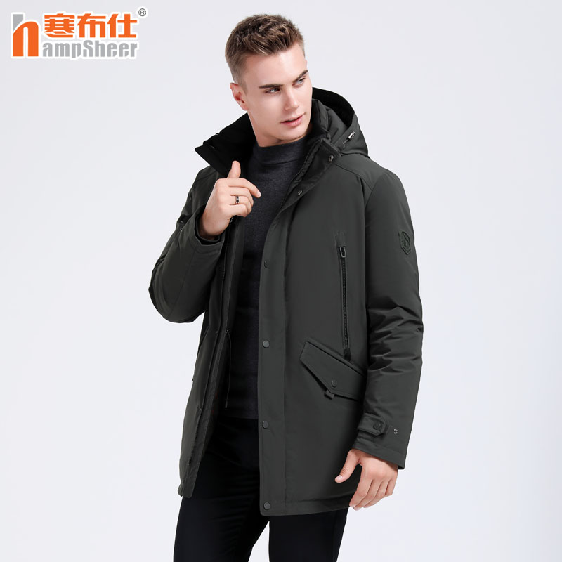 Humble new down jacket for men White goose down mid-length middle-aged and elderly dad thickened winter winter clothing 1985