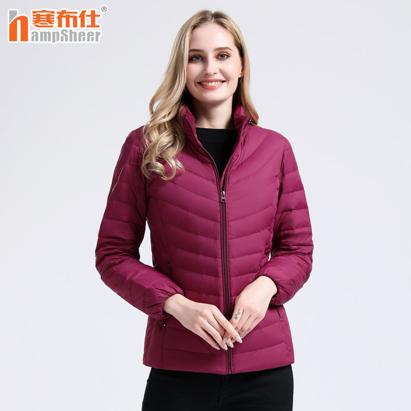 Lady chill ladies light and thin down clothes Short middle aged white goose down autummy autumn winter warm jacket Mama dress 1755