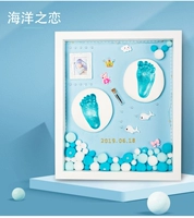 Сплошная рамка синий фон+синий лак+бренд+легкий теплый+наклейка на наклейку о океане