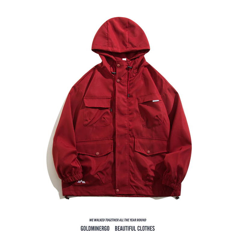 Japanese City Boy Workwear Jacket Unisex Trendy Brand Multi-Pocket Windbreaker High-End Couple Casual Hooded Coat Japanese City Boy Workwear Jacket Unisex Trendy Brand Multi-Pocket Windbreaker High-End Couple Casual Hooded Coat