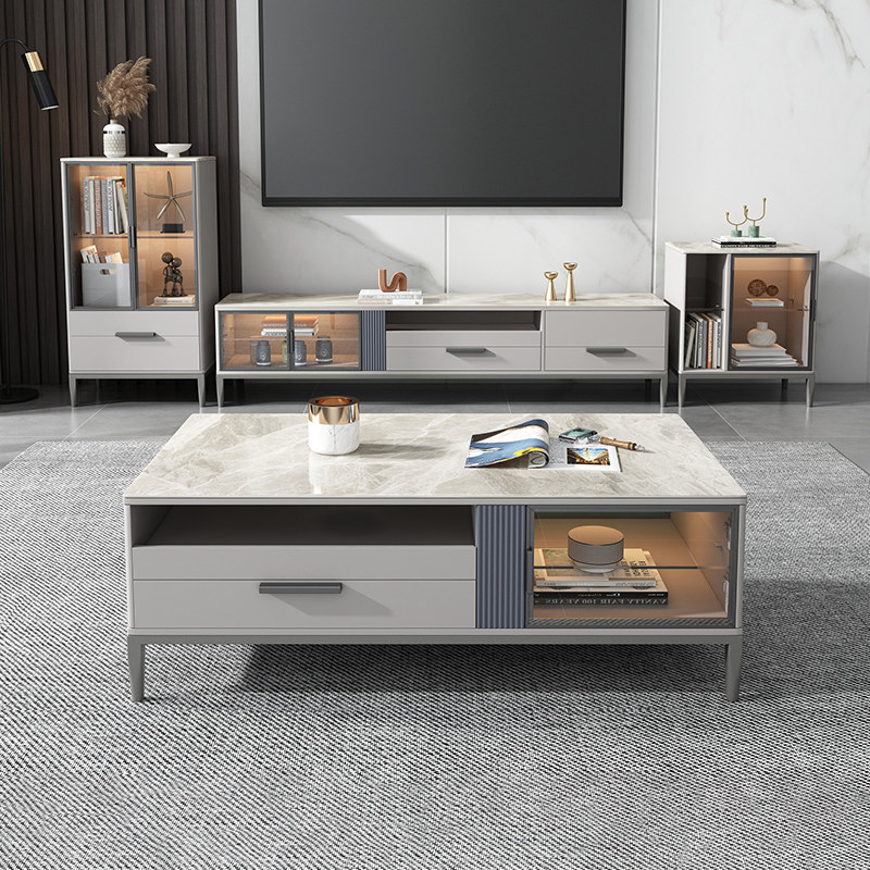 Rockboard Tea Table Living Room Small Family Style Home Minimalist Modern Nordic Living Room Net Red Light Lavish Marble Tea Table Table