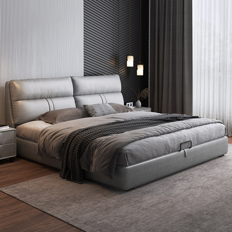 Nordic fabric bed modern simple master bedroom double bed detachable washable three-proof technology cloth bed high box storage bed wedding bed