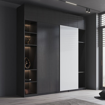 Modern minimalist bedroom wardrobe board wardrobe master bedroom light luxury custom cabinet sliding door two doors three door wardrobe