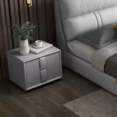 Nordic leather art bedside table simple modern economy bedroom light luxury storage cabinet can be customized color size B06#