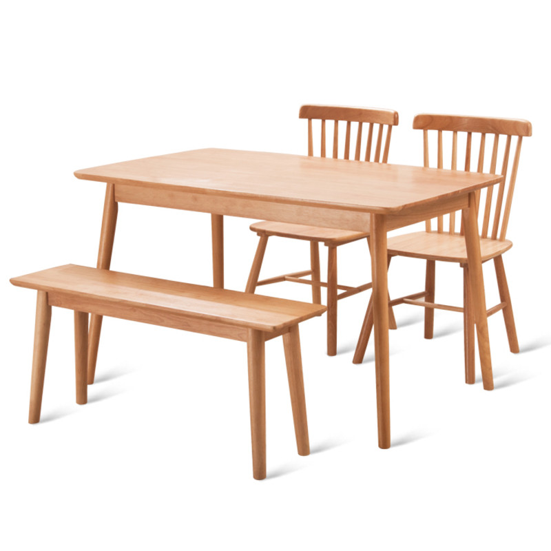 Solid Wood Nordic dining table and chair combination modern simple household small family dining table rectangular 4-6 people dining room table