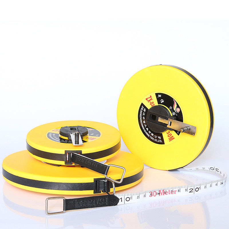 Fiber leather ruler measuring tape 10 m 30 m 50m disc ruler measuring tool Soft ruler engineering fiber measuring tape box ruler