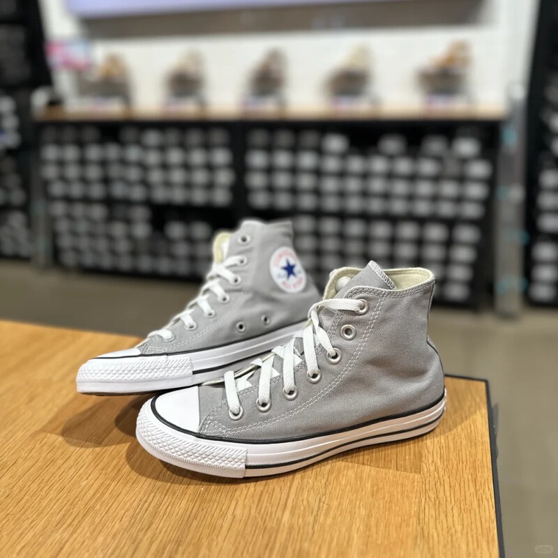 Authentic Converse Allstar Classic Model Unisex Cloud Gray High-Top Canvas Shoes 147128C