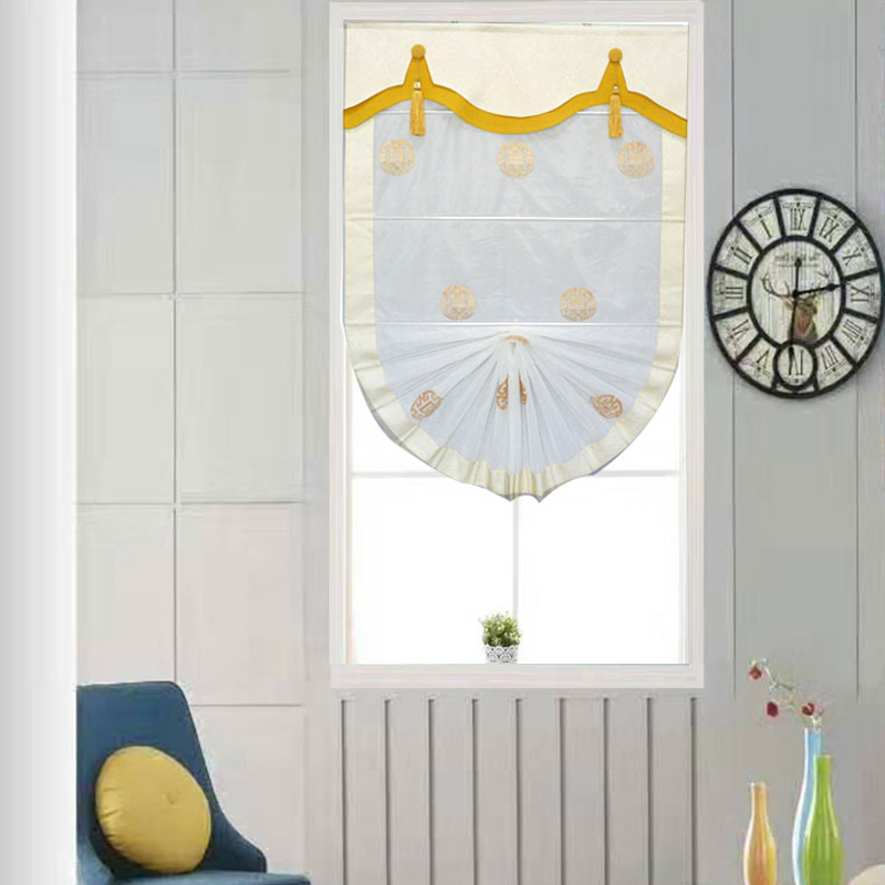 Roman curtain curtain master bedroom warm maiden fan 100 blackout free hole installation curtains Nordic simplicity