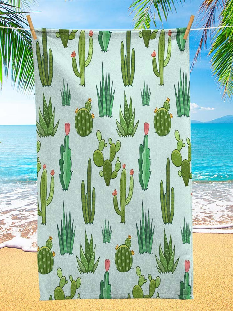 Cartoon Cute Beach Towel Printed Creative Marine Animal Bath Towel Microfiber Lightweight Summer Large Towel