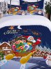Santa Elk three-piece bedding set Christmas gift 3D digital printing quilt cover pillowcase quilt cover sheet