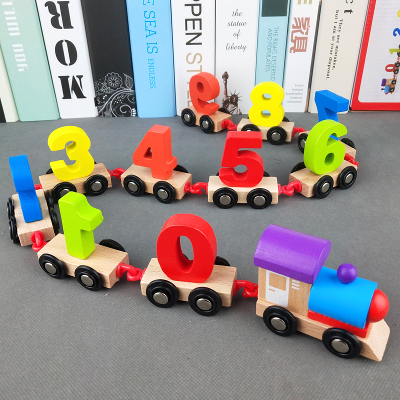 Digital small train building blocks puzzle male children early education girl baby intelligence toy 1-2-3-6 years old