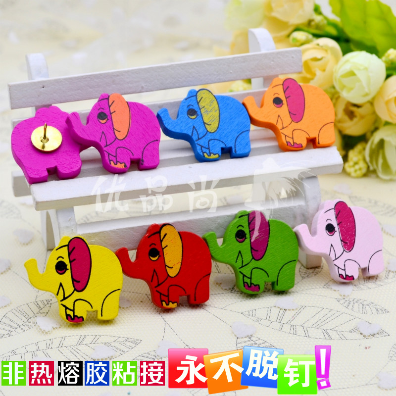 7 color 7 grain woody cute version of elephant by order small soft wood slatted nail flat head figure nail photo wall nail map marker