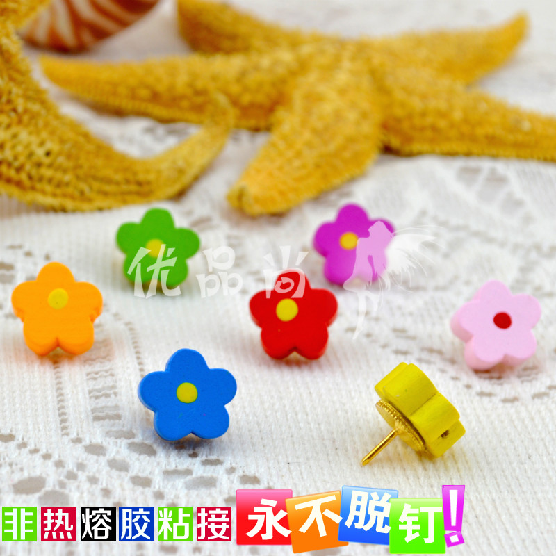 7 colors 7 grain of wood Plum Blossom Press Nail Wall wall Wall Nail Working character Color Nail Creative Cork big Head Tupin