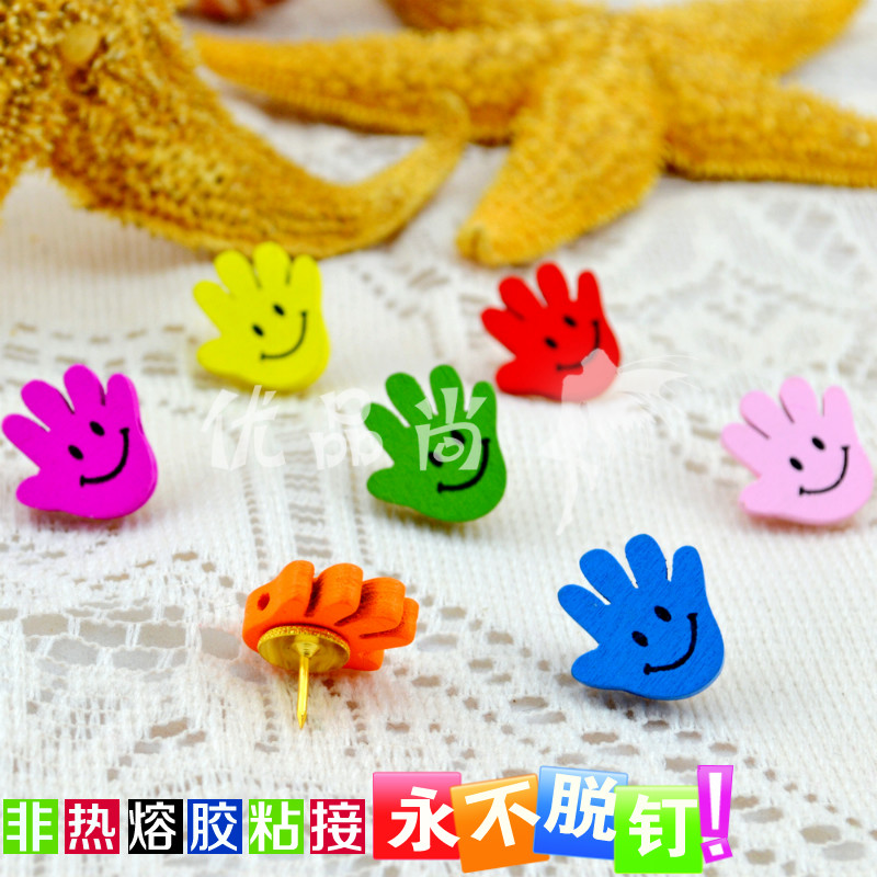 7 colors 7 grain of palm smiley face according to nail wall wall Wall Nails Work color Nails Creative Cork big Head Tnail