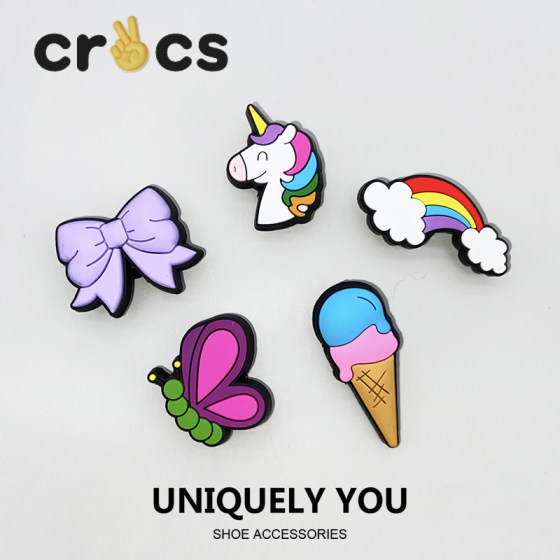 New Crocs Cute Cartoon Crocs Shoes Flower Shoe Buckle Accessories Authentic Zhibixing Crocs Shoe Accessories