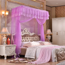 Presser foot stainless steel fishing rod pole bracket telescopic palace floor landing princess triple door mosquito net double without beating the wall