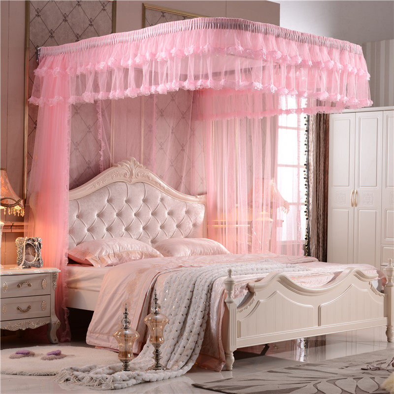 Wall-mounted U-shaped aluminum alloy guide rail bracket 1 5m1 8-bed double pull rope curtain mosquito net wall mounted floor