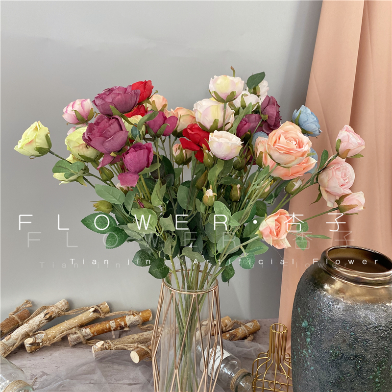In simulation rose fake photography photography bouquet women's clothing shop decorated living room dining room table with roses