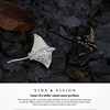 YIHE original design spotted eagle ray literary niche marine life black and white couple hand-painted ceramic brooch