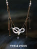 YIHE original design floating white snake Jingdezhen new Chinese style white snake colorful light ceramic necklace