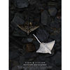 YIHE original design spotted eagle ray literary niche marine life black and white couple hand-painted ceramic brooch