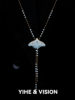 YIHE Yihe original design Ember Frost Moth, a good match for the literary niche, blue ceramic necklace, sweater chain