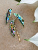 YIHE original design Qiu Begonia new niche temperament versatile autumn and winter plant ceramic coat brooch