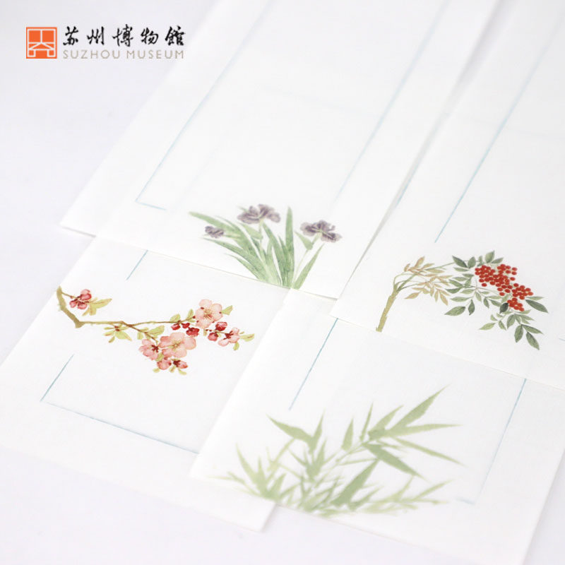Suzhou Museum Mei Shadow Book House China Wind Ancient Wind Flowers Letterbrush Small Block Letters of Hard Pen Calligraphy Student Letterpaper
