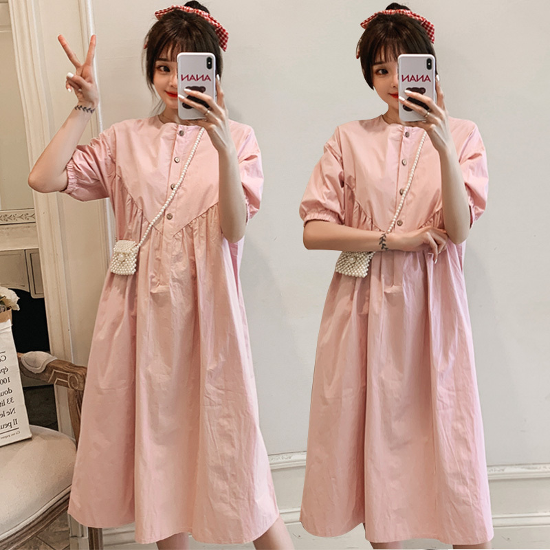 2026 Summer Plus Size Women's Clothing for Chubby Women, French Style Loose Fit, Slimming, Tummy-Covering, Pure Cotton Shirt Dress 100kg