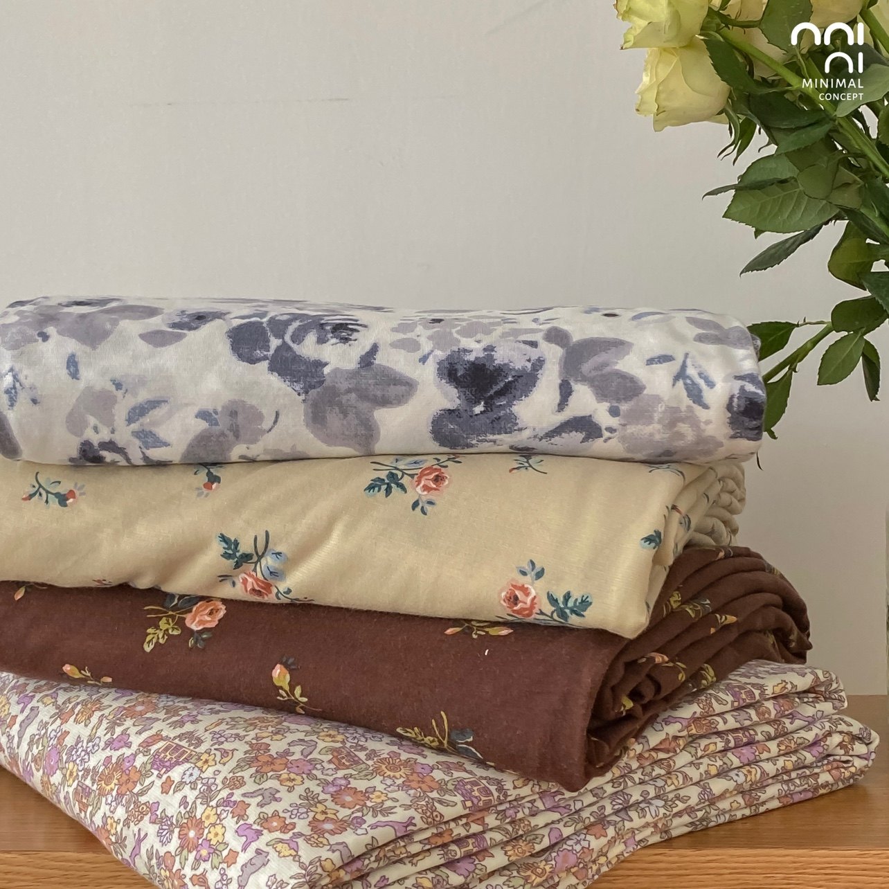 Minimal Concept Knitted Cotton Best Selling Independent Matching Printed Single Quilt Cover Pillowcase Four Seasons