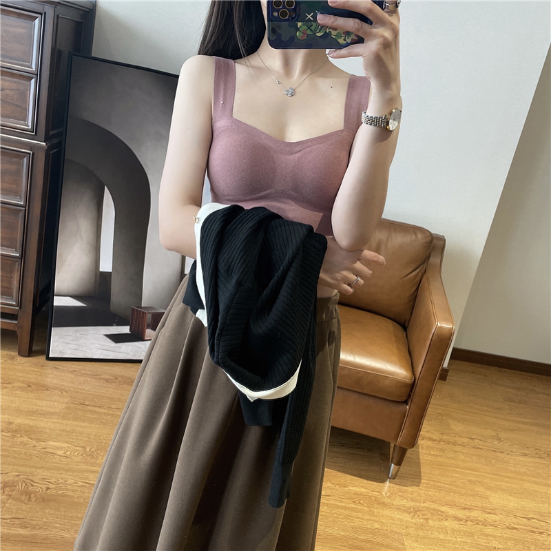 The staying indefinite hair without steel ring gathering vest underwear with chest cushion in one beautiful background chest 2021 new style