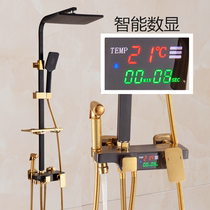 European-style shower set Household all-copper wall-mounted thermostatic shower Bathroom bath booster shower faucet