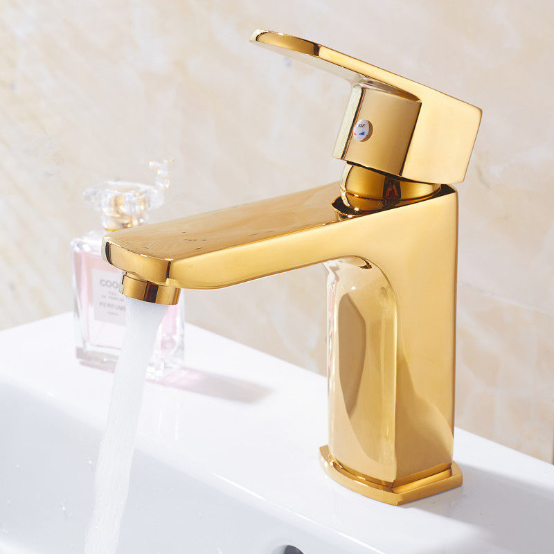 European-style all-copper powder room basin washbasin faucet washbasin washbasin Gold washbasin Hot and cold water bridle