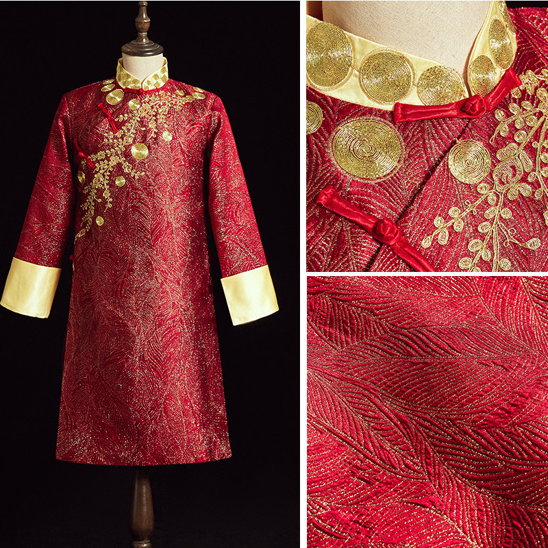 Show up to the groom 2020 Chinese wedding gown ancient dress Wedding Suit Men's Dress to greet the retro toast to the Tang Costume Costume