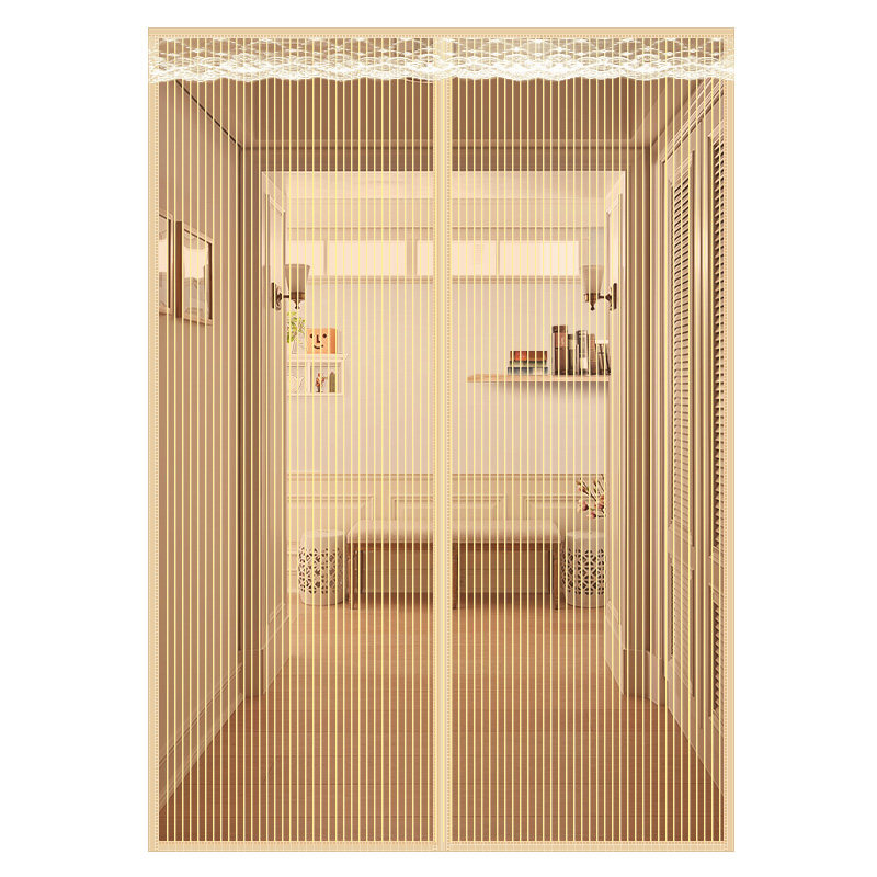 Velcro door curtain anti-mosquito magnetic soft screen door summer screen window household bedroom partition free hole encryption fabric