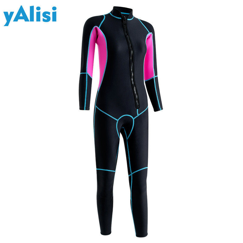 Spot diving suit female 3MM thickened warm winter swimsuit cold-proof wet surfing suit snorkeling one-piece diving suit male