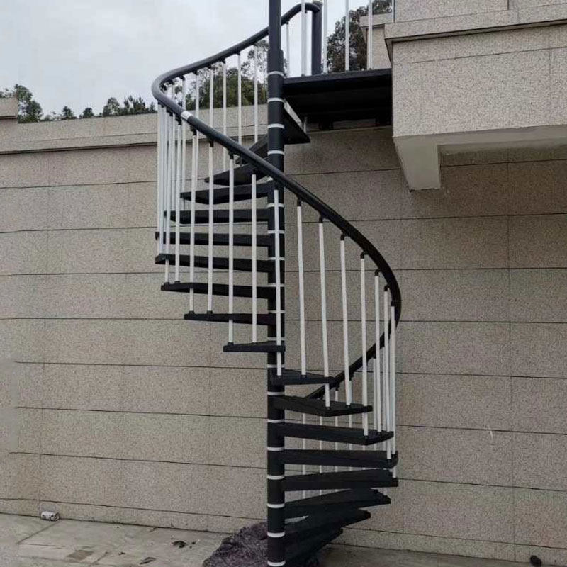 Outdoor spiral staircase wrought iron loft duplex home arc spiral duplex building outdoor finished iron staircase customization