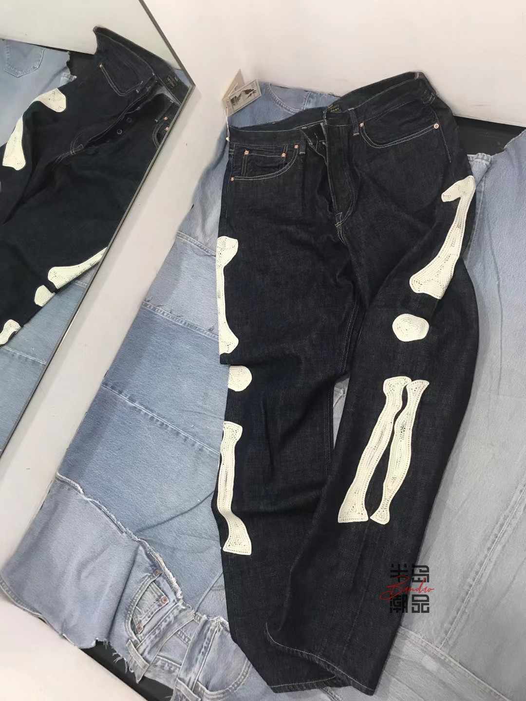 KAPITAL 骨刺繍 ダメージ デニムショーツ 平田和宏デザイン ヴィンテージ KAPITAL 骨刺繍 ダメージ デニムショーツ 平田和宏デザイン ヴィンテージ