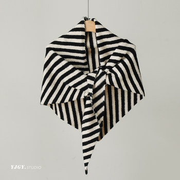 Yinji guyu autumn and winter striped japanese knitted scarf