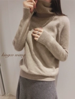 Áo len cashmere nữ cổ cao cao đoạn ngắn đầu áo len dày thời trang hoang dã áo len lỏng đáy áo - Áo / áo thun áo thun