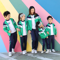 Spring and autumn clothes primary and middle school uniforms Long sleeves childrens sports class clothes three-piece suit team kindergarten to serve teachers clothes