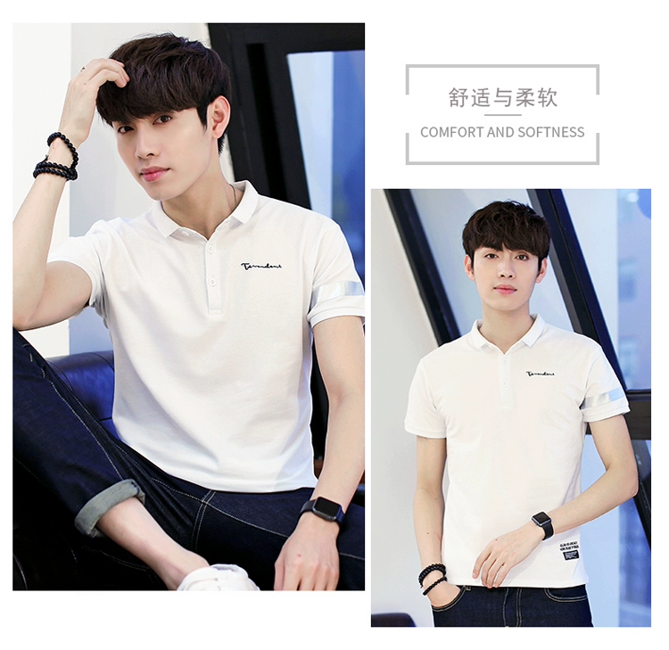 Áo sơ mi phản quang mới POLO áo sơ mi nam tay ngắn chất liệu cotton Oder thêu ve áo Áo thun mỏng xu hướng hè áo thun polo nam