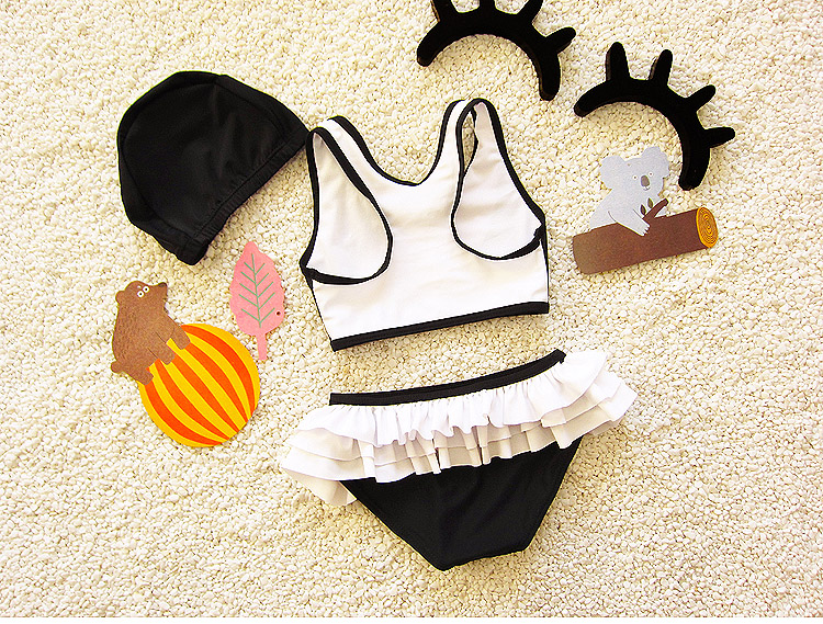 Cô gái Hàn Quốc bikini hoạt hình 1-3 bé chia nhỏ trẻ sơ sinh dễ thương áo tắm ba mảnh đồ bơi cho be gái 13 tuổi