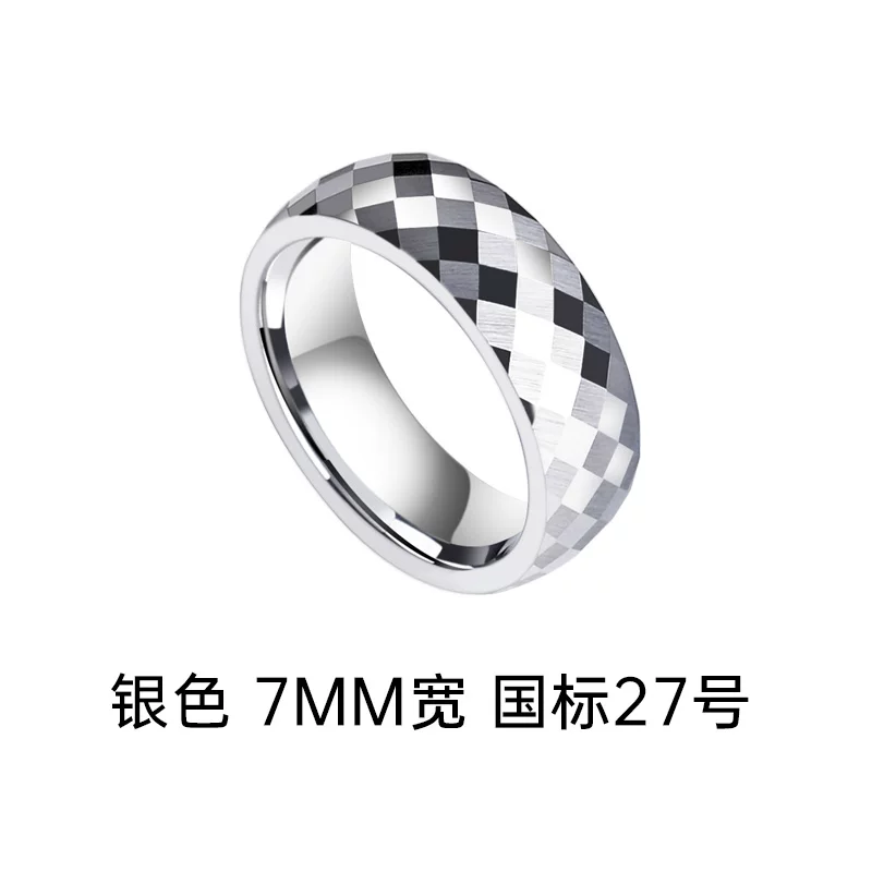 飒雅 Men Ring Ring Multi -cut Dalmon Cut Mosaic Tungsten Tungsten Steel Bulin Trend Fingering Women's Wild Noodle Ring