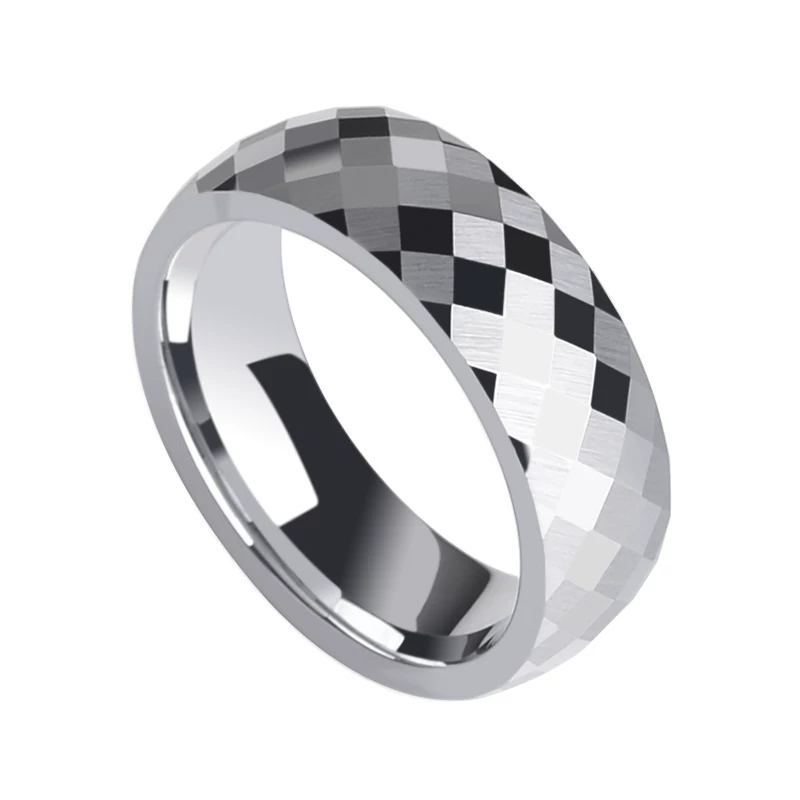 飒雅 Men Ring Ring Multi -cut Dalmon Cut Mosaic Tungsten Tungsten Steel Bulin Trend Fingering Women's Wild Noodle Ring
