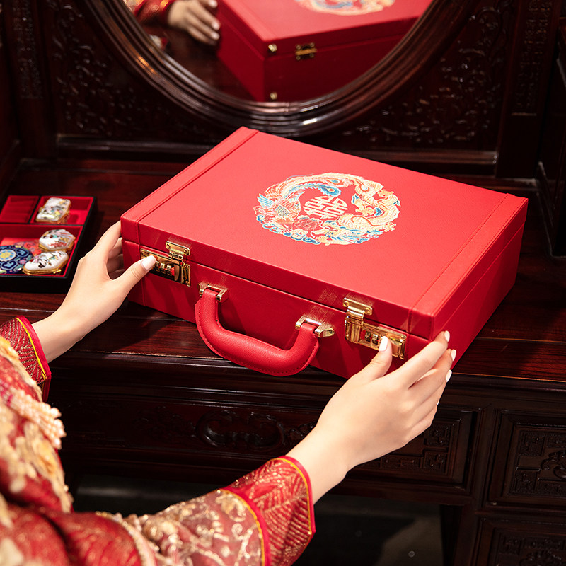 Wedding gift gold box to raise relatives dowry box bride price money box contains 10,000 yuan red envelope engagement supplies encyclopedia 100,000 boxes